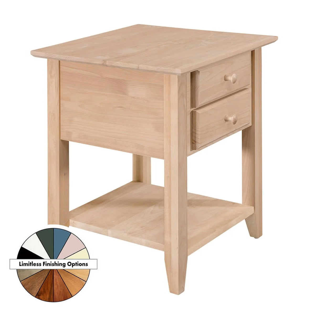 2-Drawer Alder Wood End Table W463349