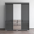 3 Door Modern Wardrobe with Mirror D552