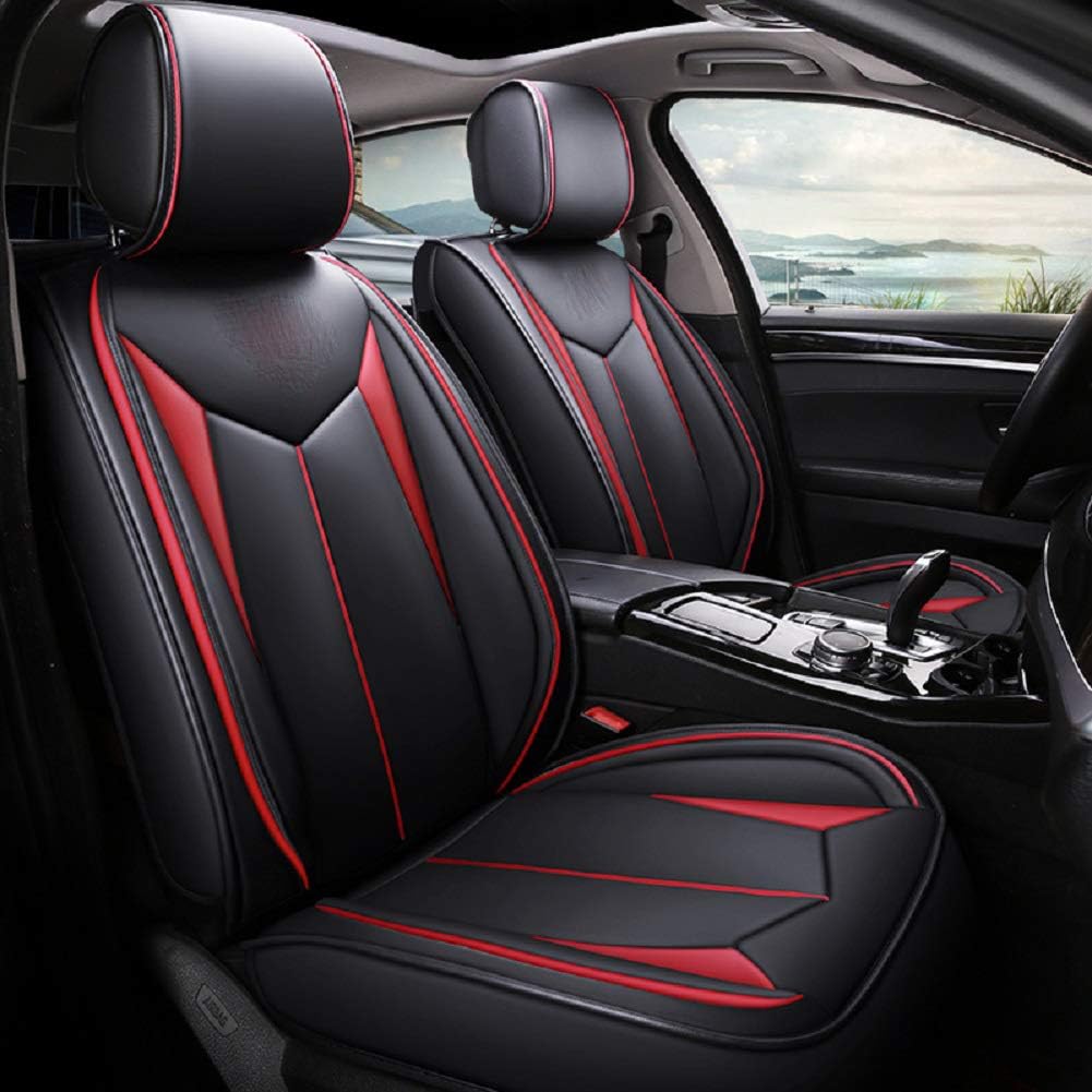 Leather Four Seasons Seat Cover 5 Seats Full Set Universal fit Red G257