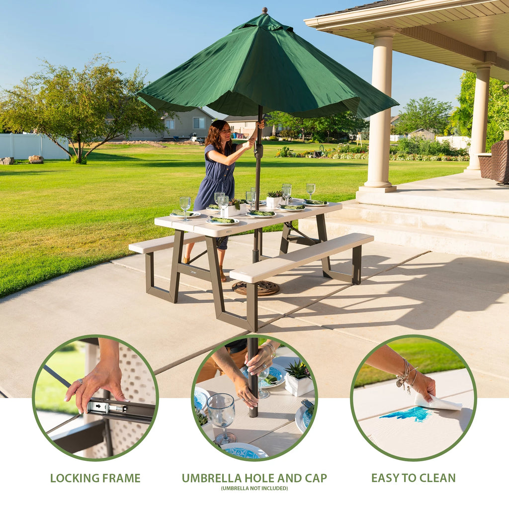6-Foot HDPE Folding Picnic Table O64269