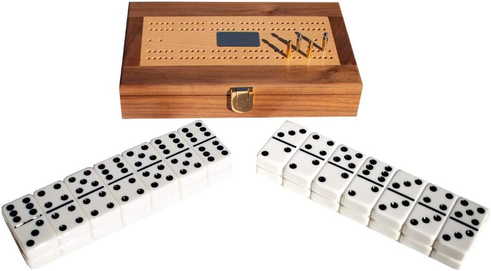 Domino Set with Walnut-Framed Beechwood Case L548087