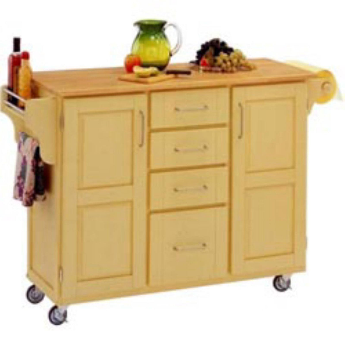 Warm Oak Cart with Wood Top S656
