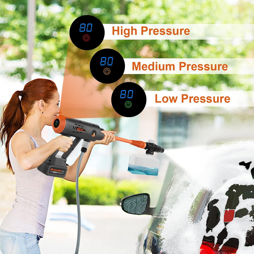 Cordless Portable Pressure Washer 580 PSI with Accessories Kit N9642