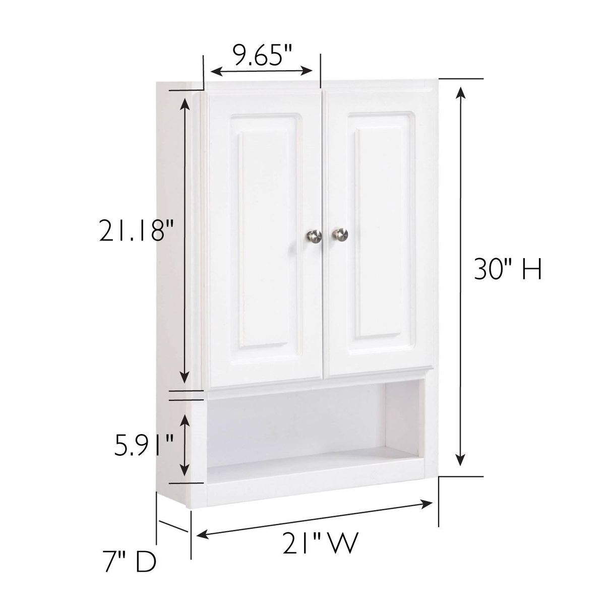 2-Door 21 in. Bathroom Wall Cabinet in White M9935