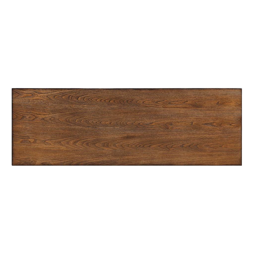 Industrial Wood and Metal Console Table with Wheels K405558