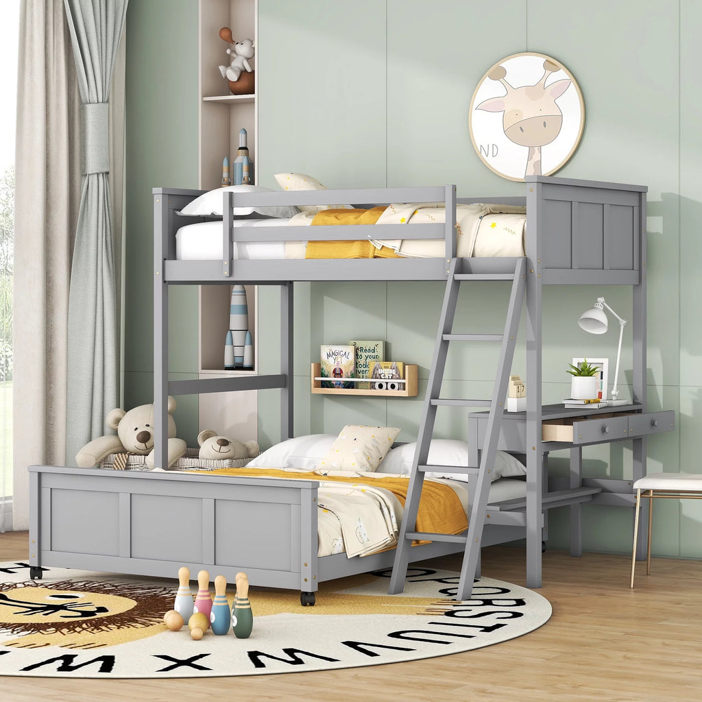 Twin Over Full Bunk Bed with Desk P136231