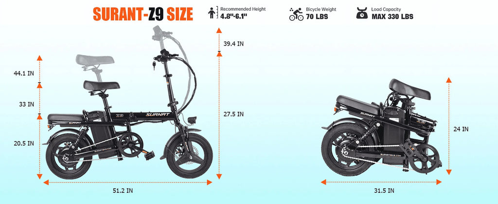 Folding Electric Bike 400W 48V 13Ah Fat Tire Q984
