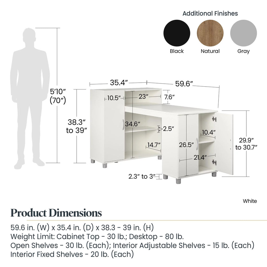 Black Craft Desk with Storage Y51235