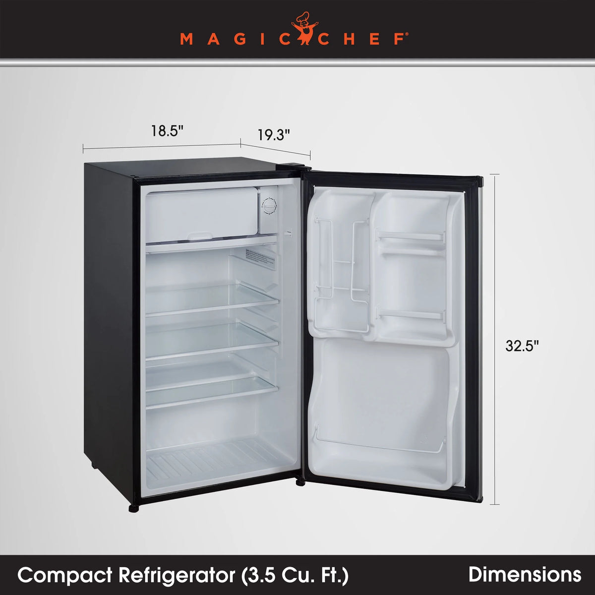 18.5 inch 3.5 Cu. ft. Compact Refrigerator Single Door V38287