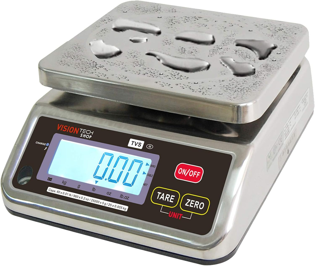Stainless Steel Washdown Scale, 6lb Capacity J565