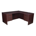 60" Double Pedestal L-Desk with 47" Return M761