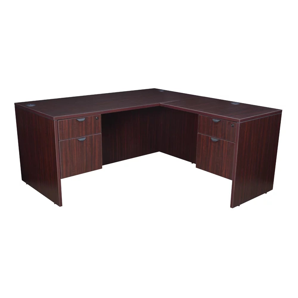 60" Double Pedestal L-Desk with 47" Return M761