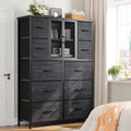 Black 10 Drawer Fabric Dresser Y668803