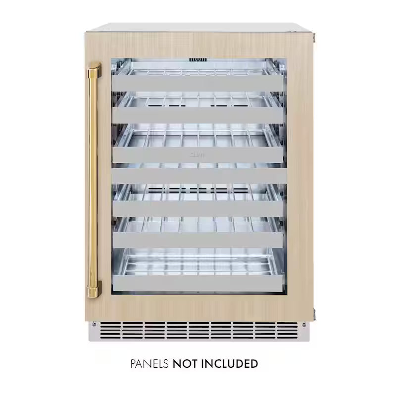 24 in. Dual Zone 44-Bottle Panel Ready Wine Cooler with Glass Door N322833