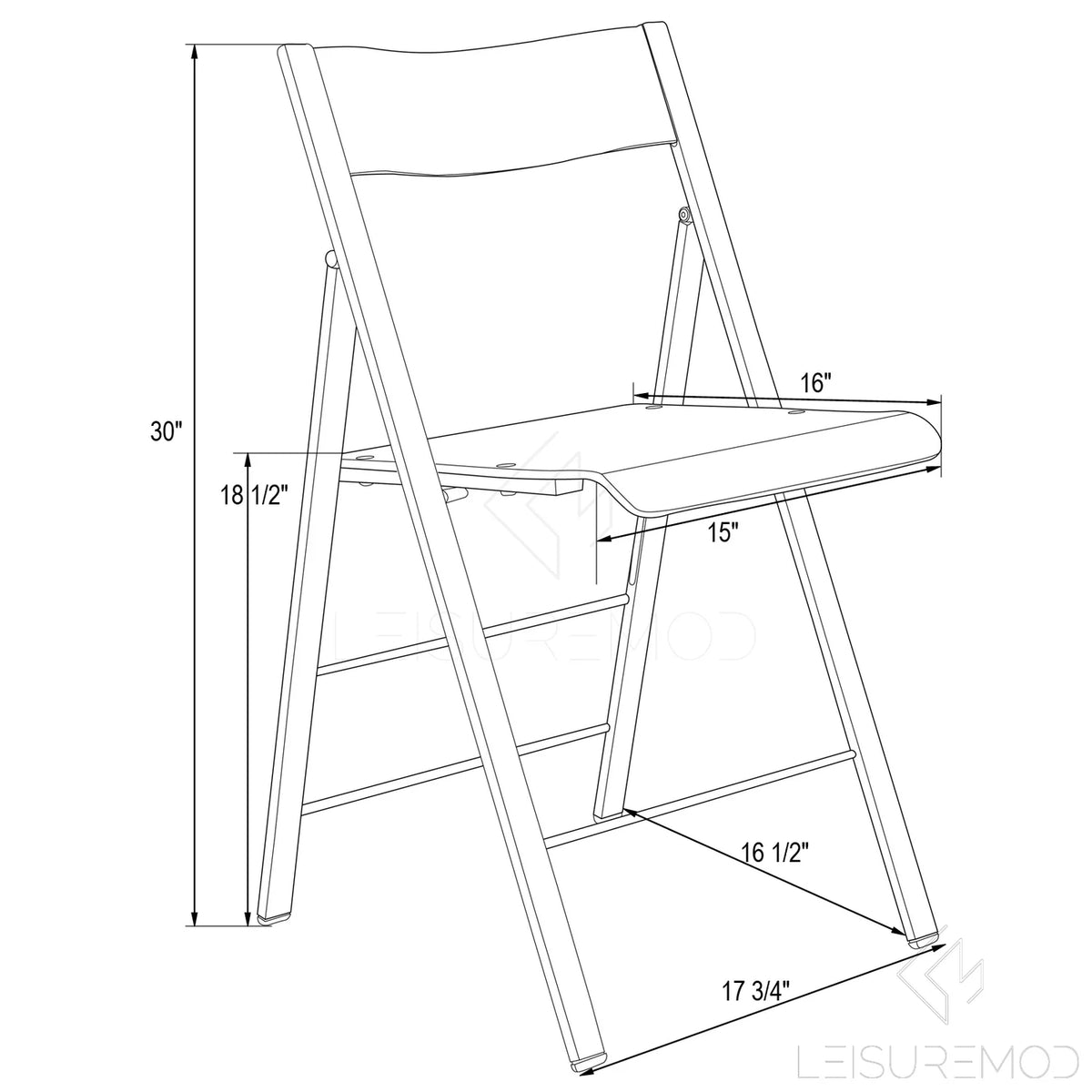Acrylic Folding Chair Set of 2 N28086