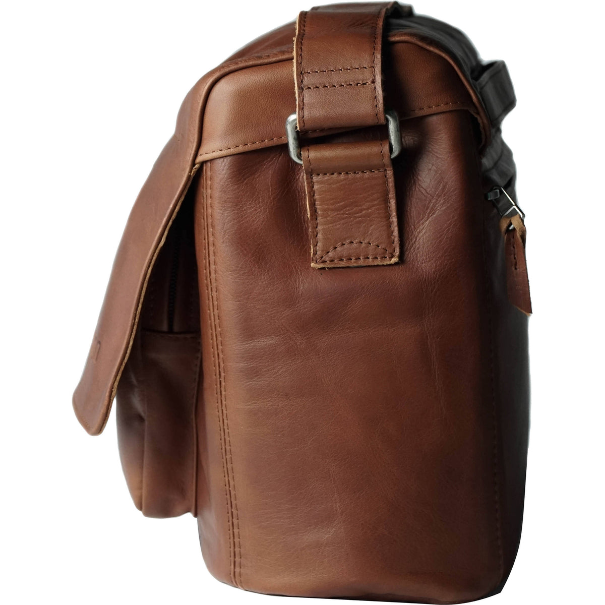 Medium Light Brown Leather Camera Bag B1859
