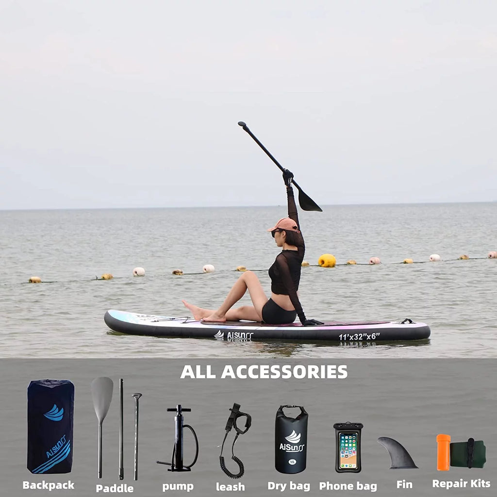 Inflatable Stand up Paddle Board 11ft Purple Q49866