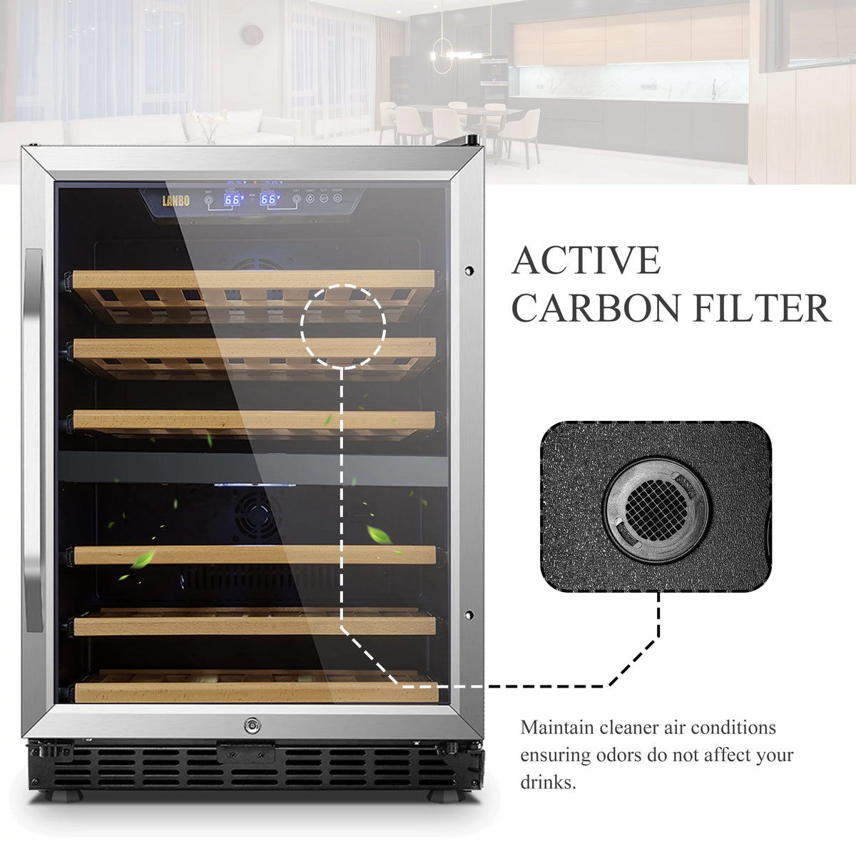 24 inch 44 Bottle Dual Zone Wine Cooler D1016