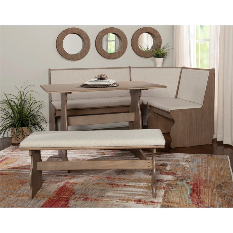 Brown Wood Corner Dining Set B778