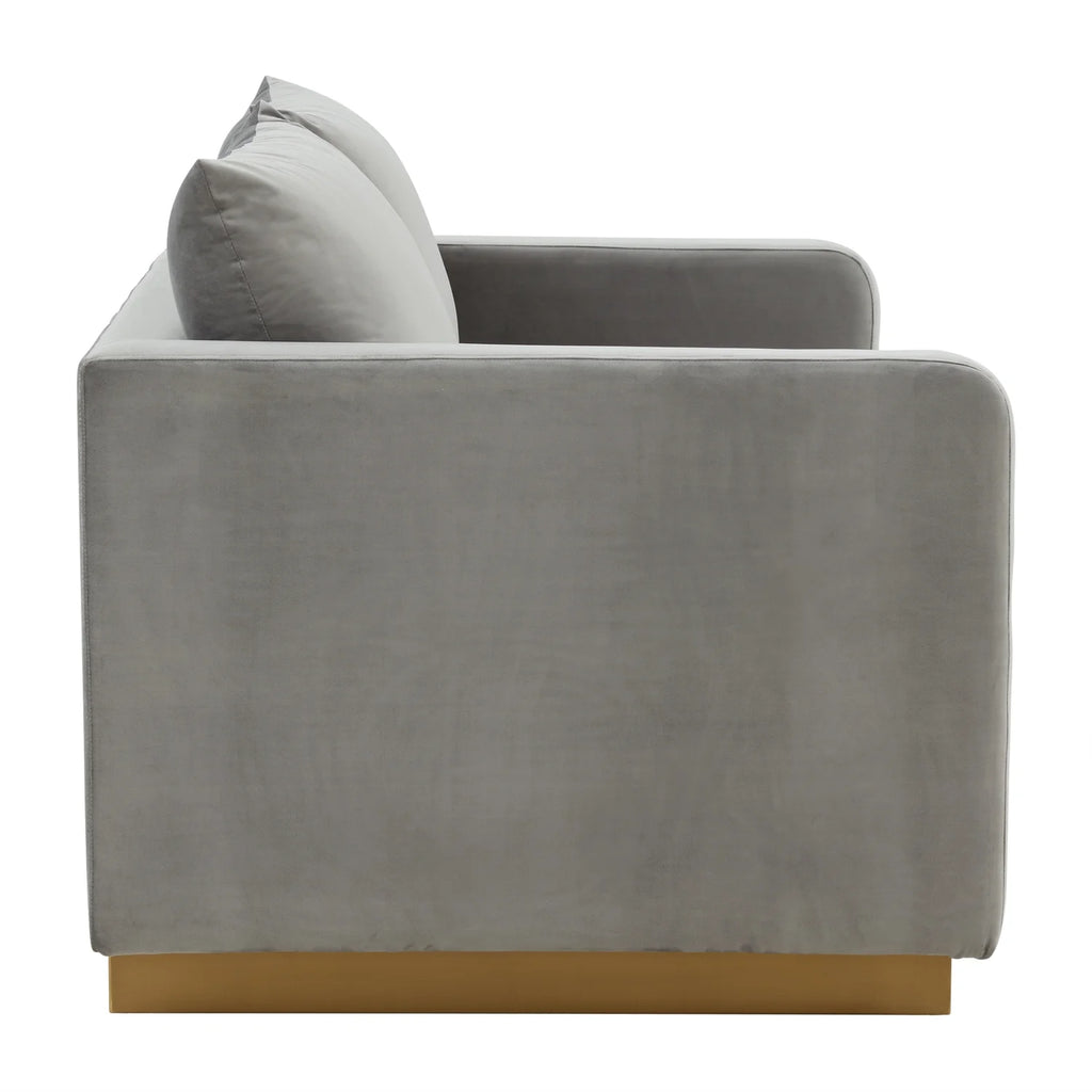 Upholstered Velvet Loveseat with Gold Frame N326