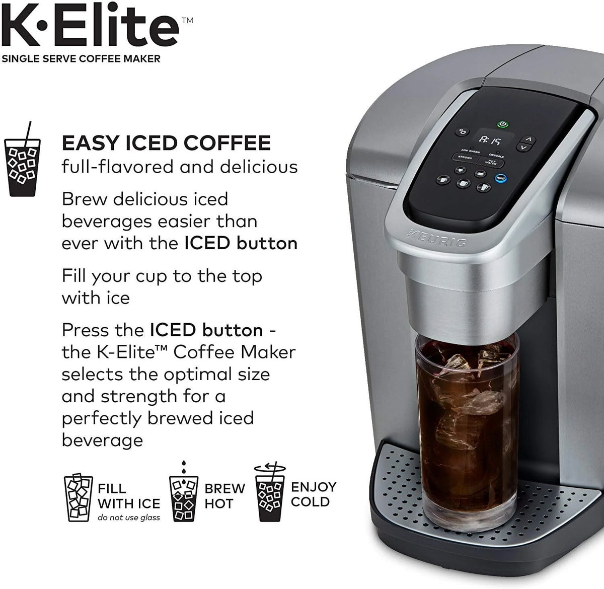 Single Serve K-Cup Pod Coffee Maker, Brushed Silver M4895