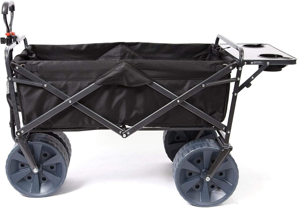 Blue Collapsible Utility Wagon Cart with 4 All Terrain Wheels & Table V1034