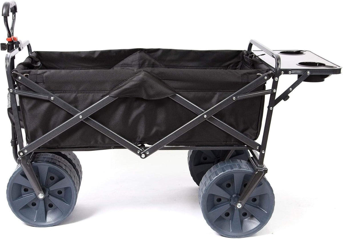Blue Collapsible Utility Wagon Cart with 4 All Terrain Wheels & Table V1034