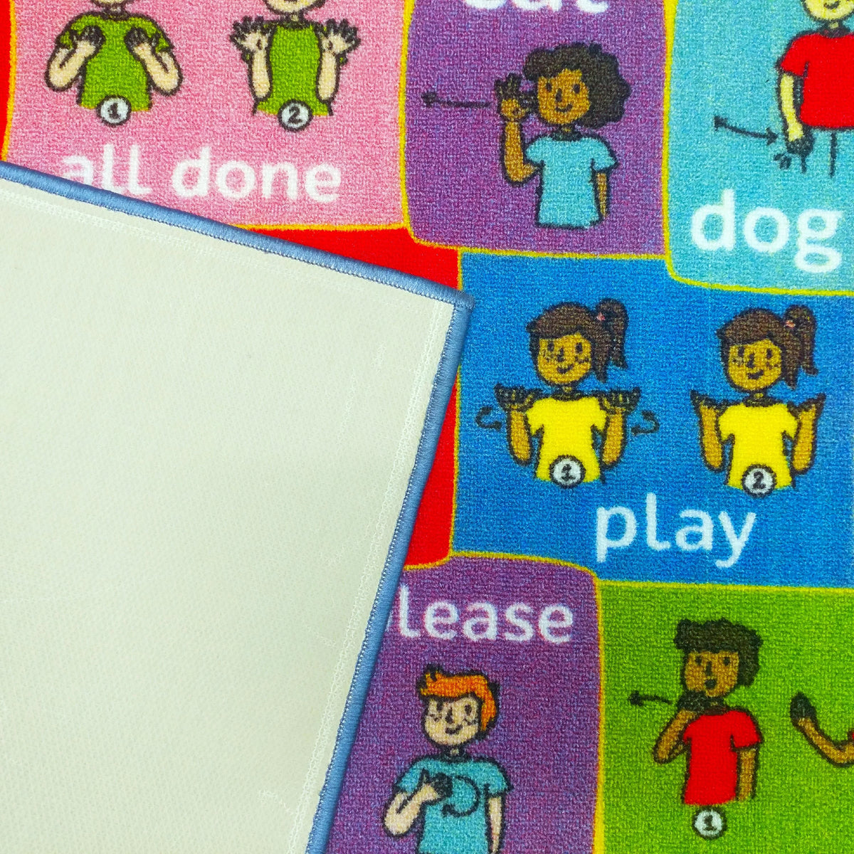 ABC Alphabet ASL Sign Language Educational Learning Polypropylene Kids Area Rug 3'3 x 4'7 Y61314