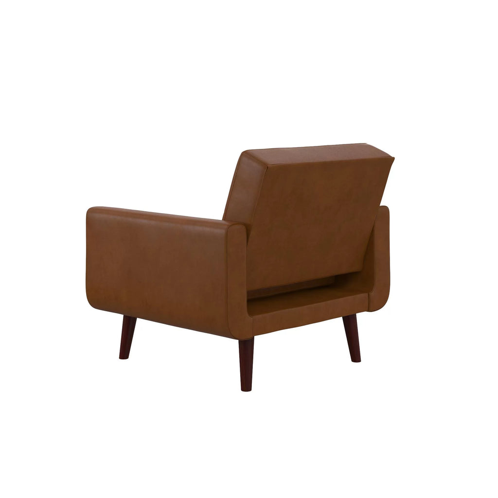 Camel Faux Leather Chair with Arms G8365