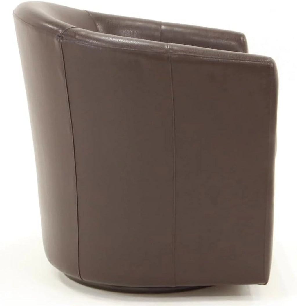 Faux Leather Swivel Club Chair U5519