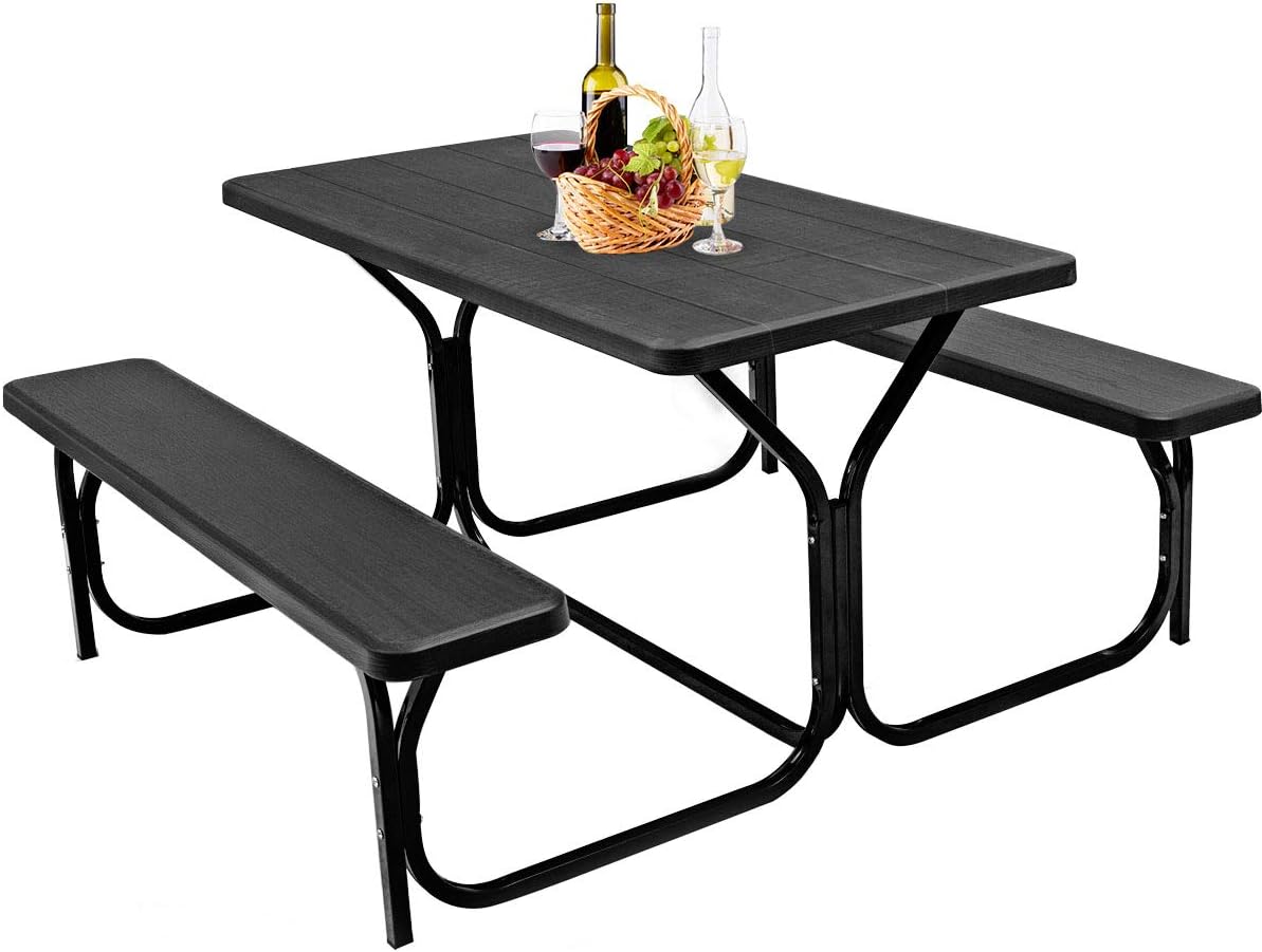 White Picnic Table Bench Set M3218
