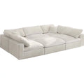 Cream Velvet Modular Sectional B558