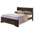 Cappuccino Full Storage Sleigh Bed with 2 Drawers X7307