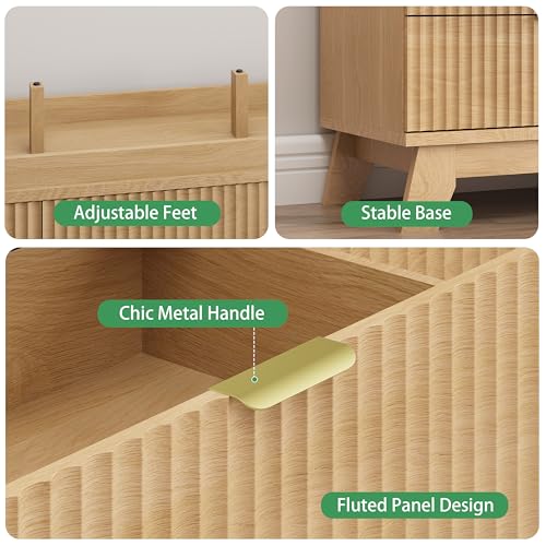9 Drawer Fluted Wood Dresser X5058