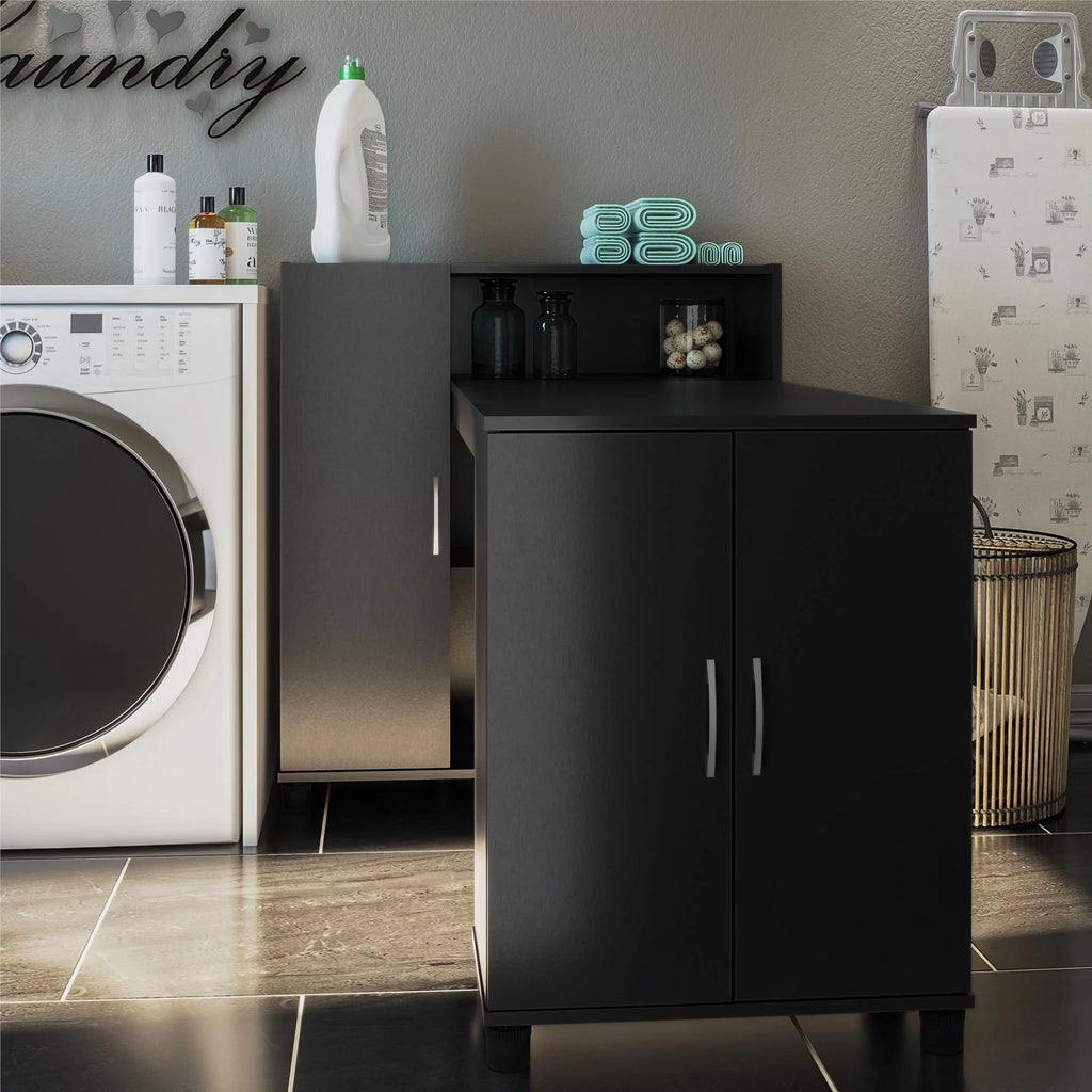 Black Craft Desk with Storage Y51235
