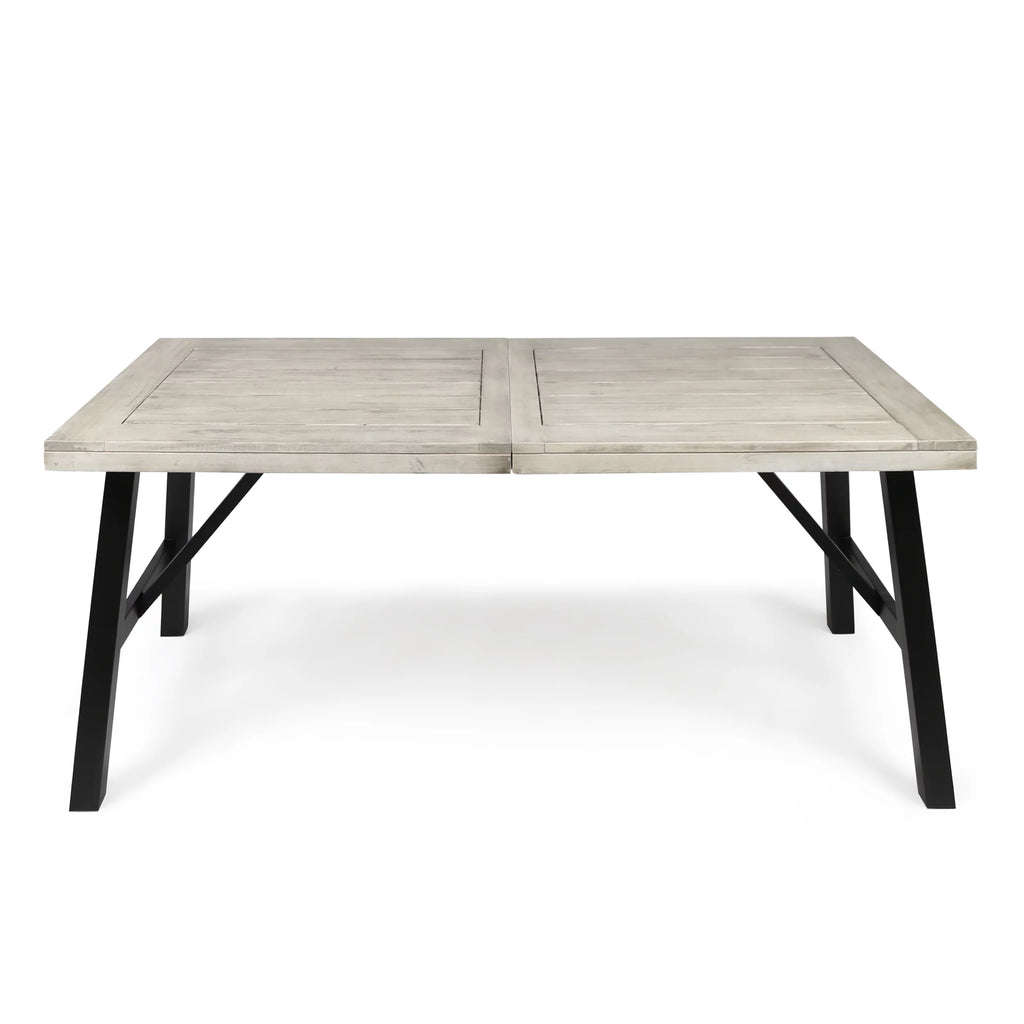 Acacia Wood and Wicker 6 Seater Dining Set D42912