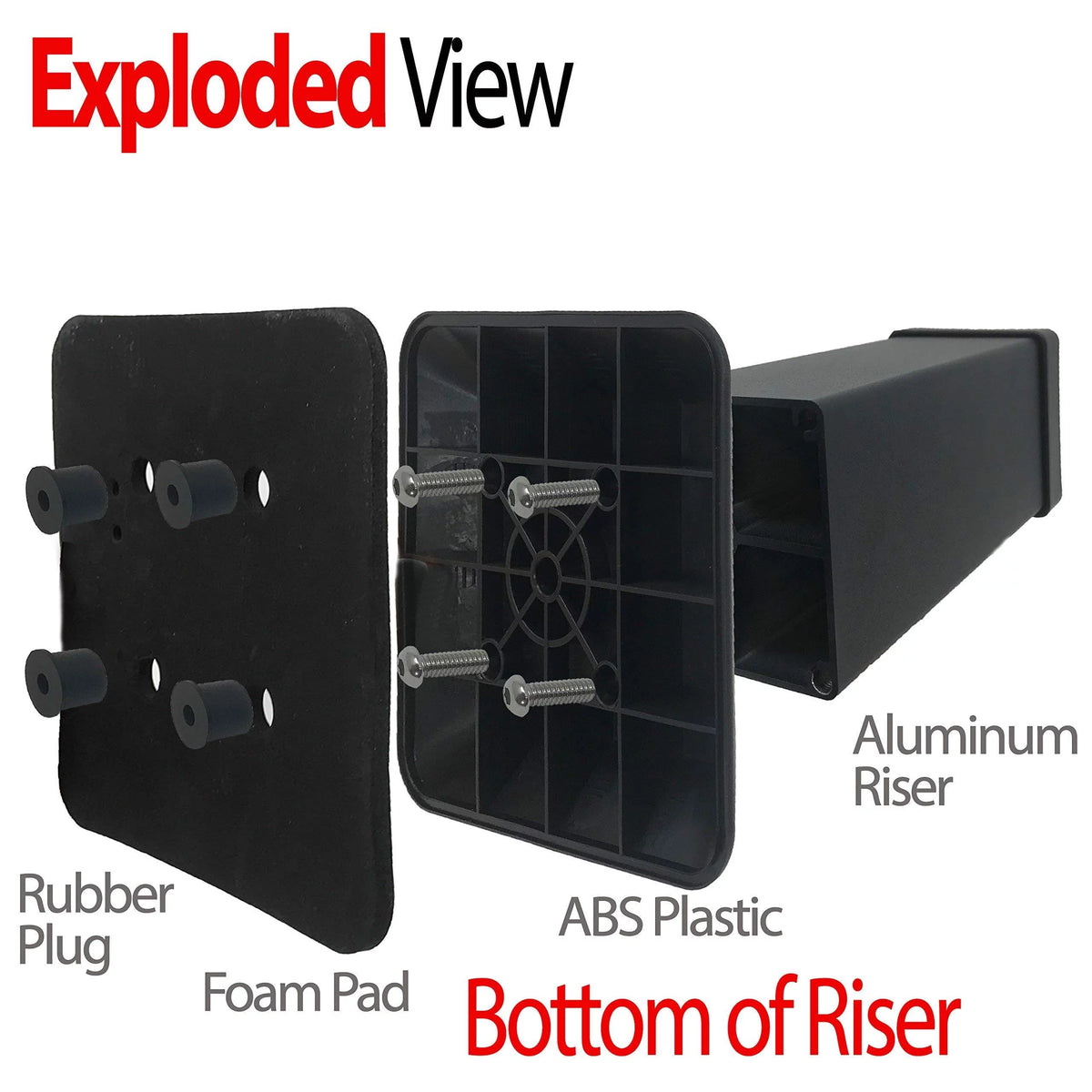 Aluminum Bed Riser 5.5 Inch Lift 4 Pack G60773