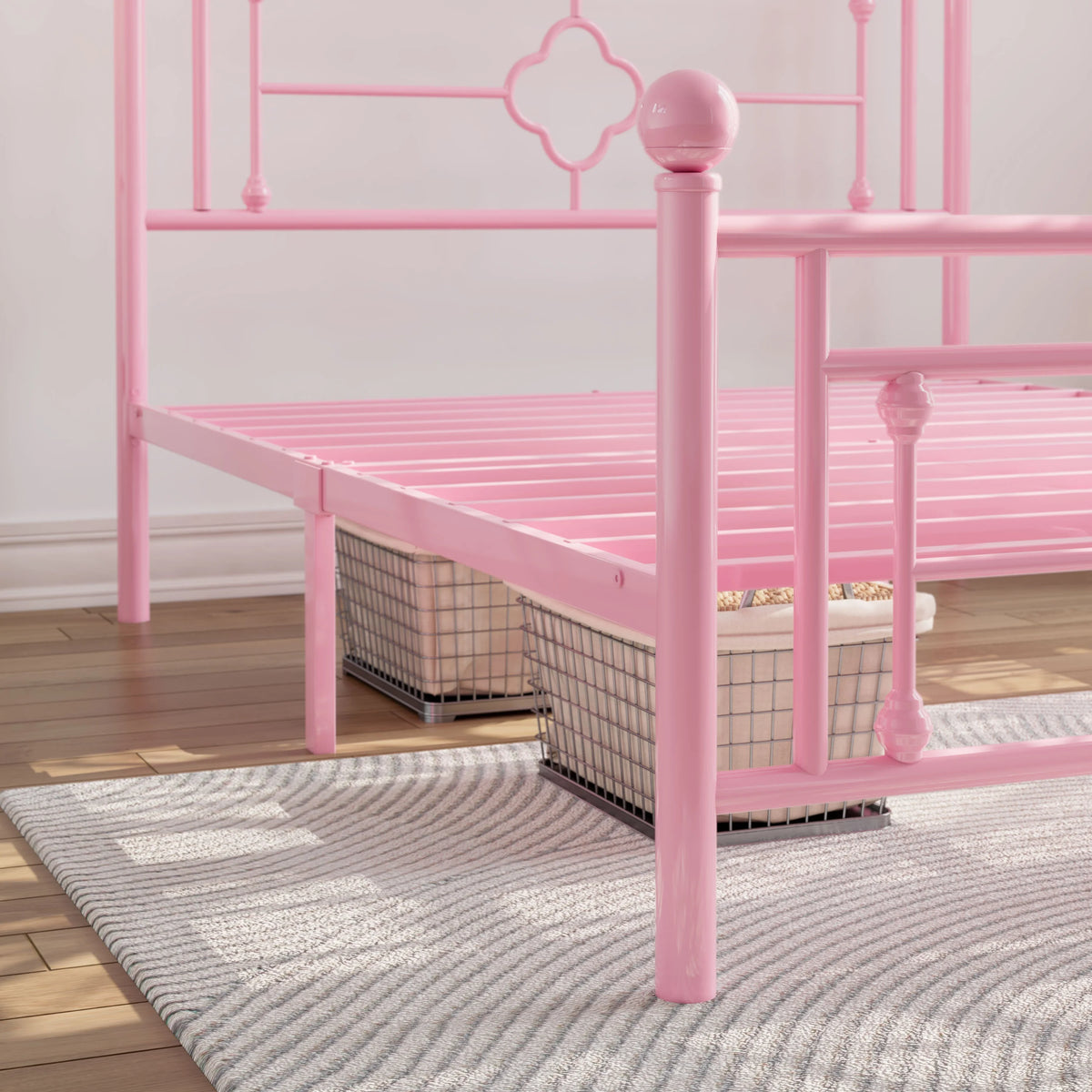 Queen Size Black Metal Platform Bed Frame with Headboard and Footboard U2773