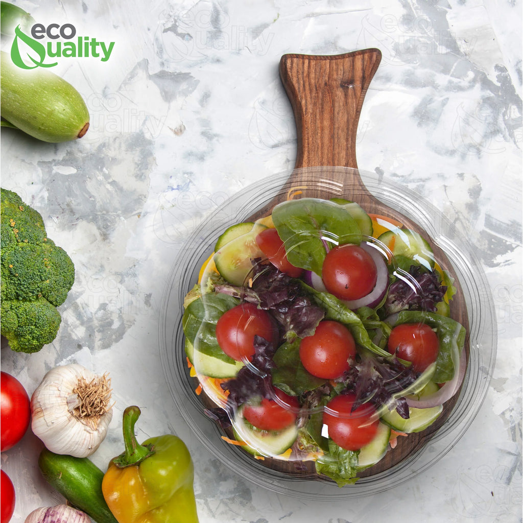 24oz Clear Disposable Plastic Salad Bowls with Lids Z882