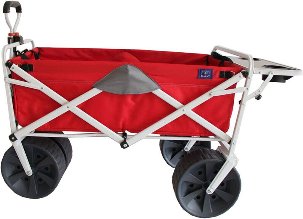 Blue Collapsible Utility Wagon Cart with 4 All Terrain Wheels & Table V1034