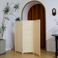 Beige 3.95 FT Tall Bamboo Folding Room Divider D4519