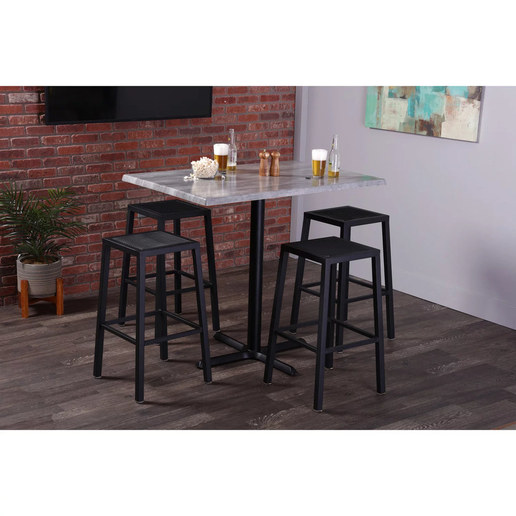 Black Round Base Rectangle Table L317