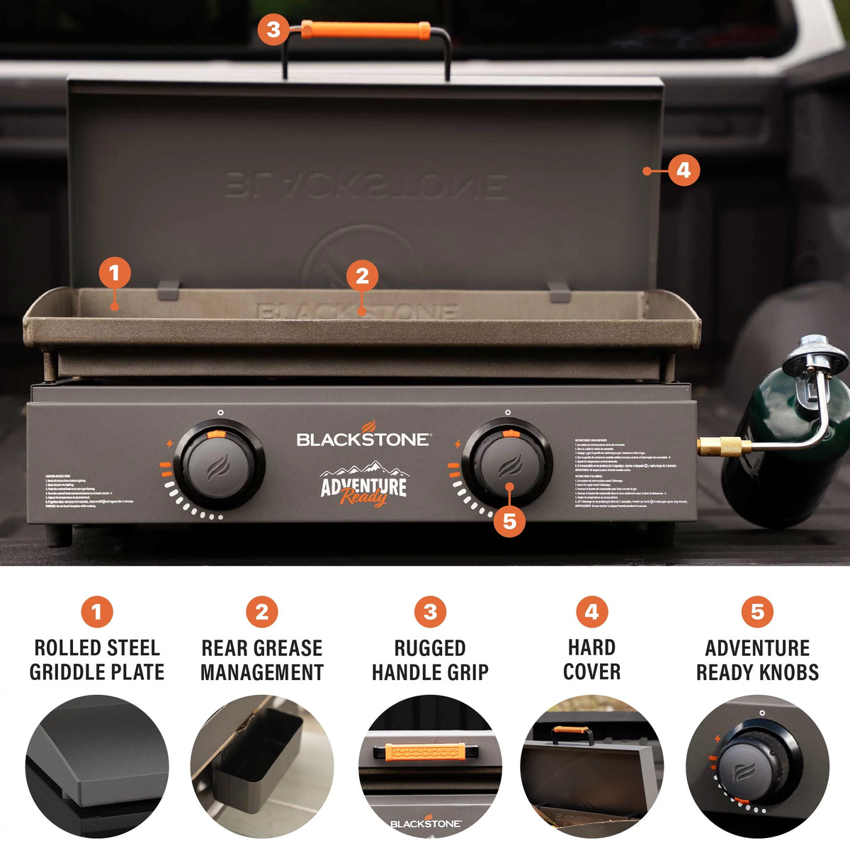 2-Burner 22 Propane Griddle with Hard Cover X570
