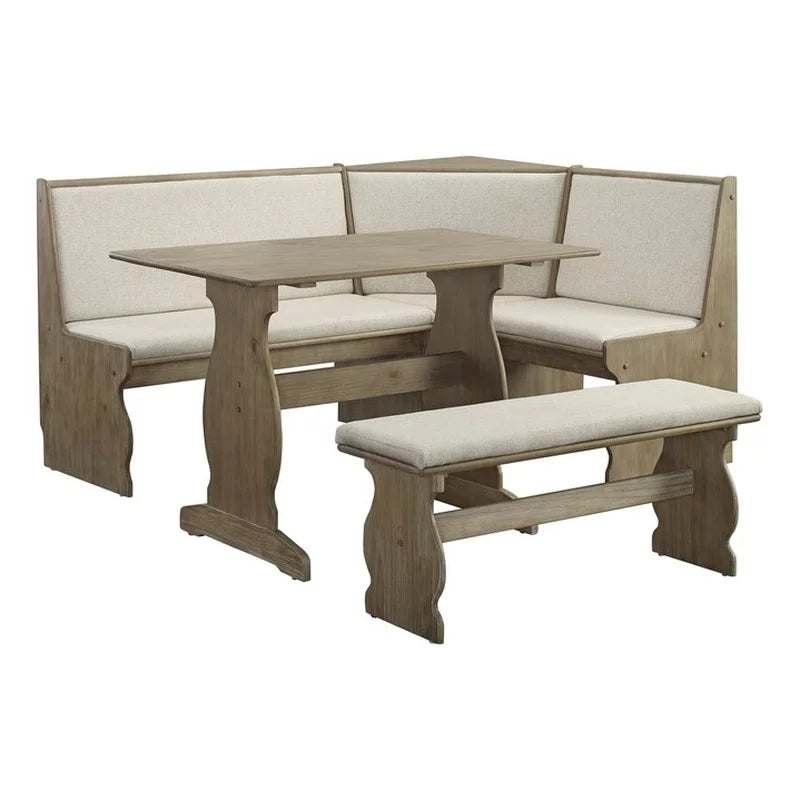 Brown Wood Corner Dining Set B778