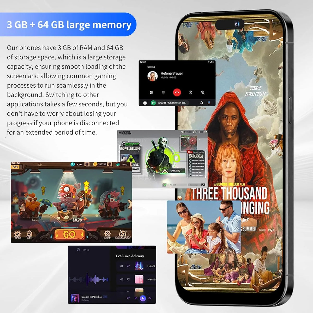 6.61in Dual-SIM Android Smartphone 3000mAh Black 3+32G L29473