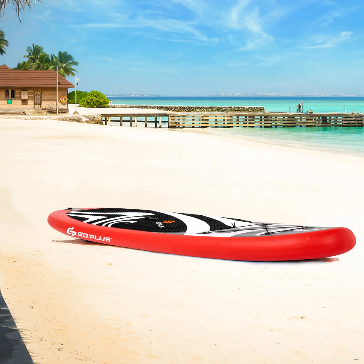11' Inflatable Stand Up Paddle Board with Bag Paddle Pump Red Z2074
