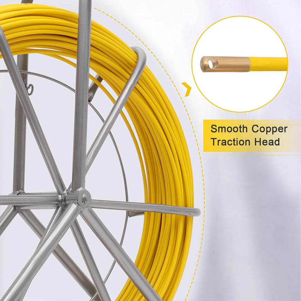 425FT Fiberglass Fish Tape with Wheel Stand I9205