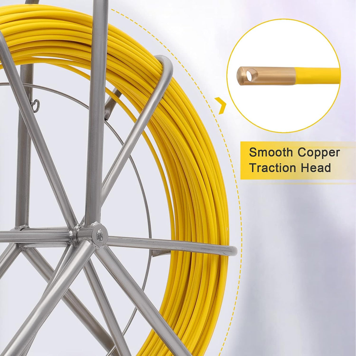 425FT Fiberglass Fish Tape with Wheel Stand I9205
