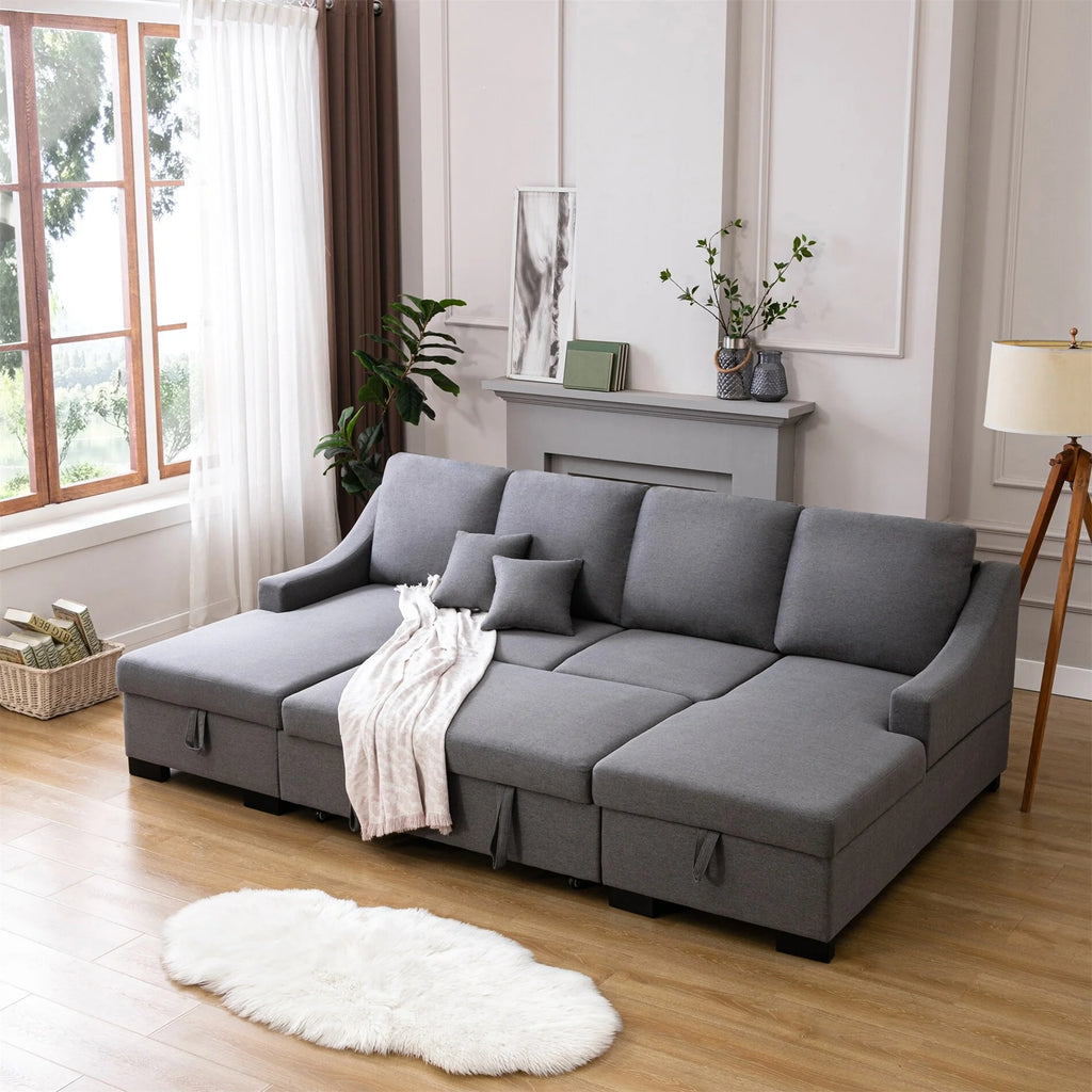 Upholstery Sleeper Sofa with Double Storage Spaces S203670