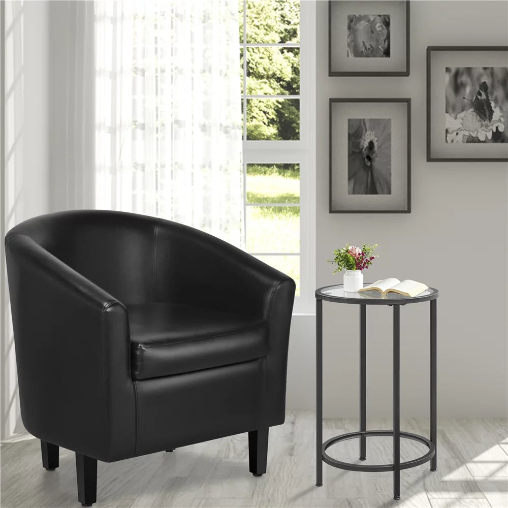 Black Faux Leather Accent Chair K59189